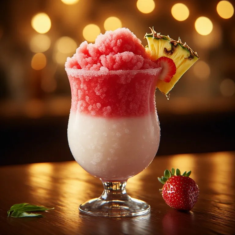 Red Lobster Sunset Passion Colada — A Frozen Coconut Colada With a Strawberry Sunset